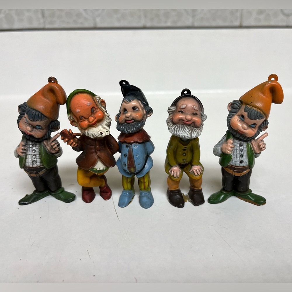 Vintage Bradford Plastic Gnomes Ornaments